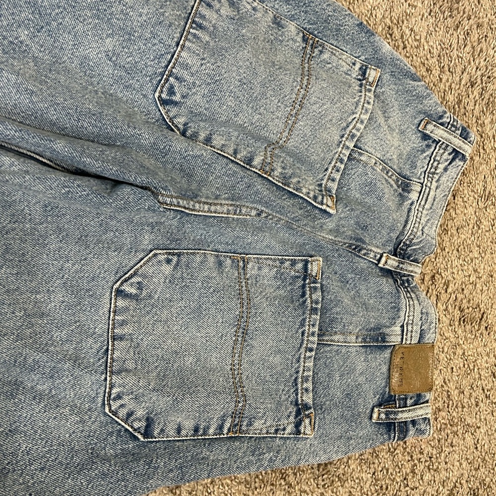 We The Free People Wide-Leg Light Blue Women’s Jeans Cotton Size 24 High Rise - Picture 4 of 11